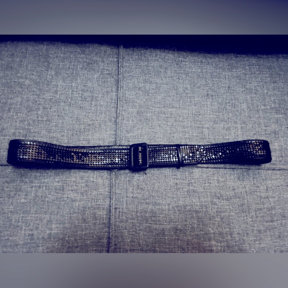 Vintage Whiting & Davis Black Mesh ‘Liquid Metal’ Evening Belt S/M 31” leather - Picture 2 of 7